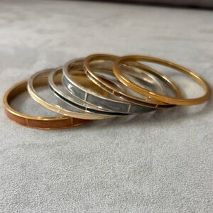 FREE w $10 min! Set of Stackable Bangle Bracelet Set in Gold and Silver Tones